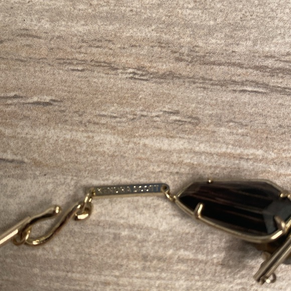 Kendra Scott RUTH long statement tiger eye /gold stone necklace NWOT - Picture 5 of 9